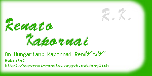 renato kapornai business card